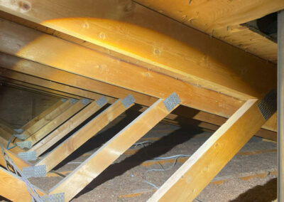 attic before applying blown insulation - Calgary