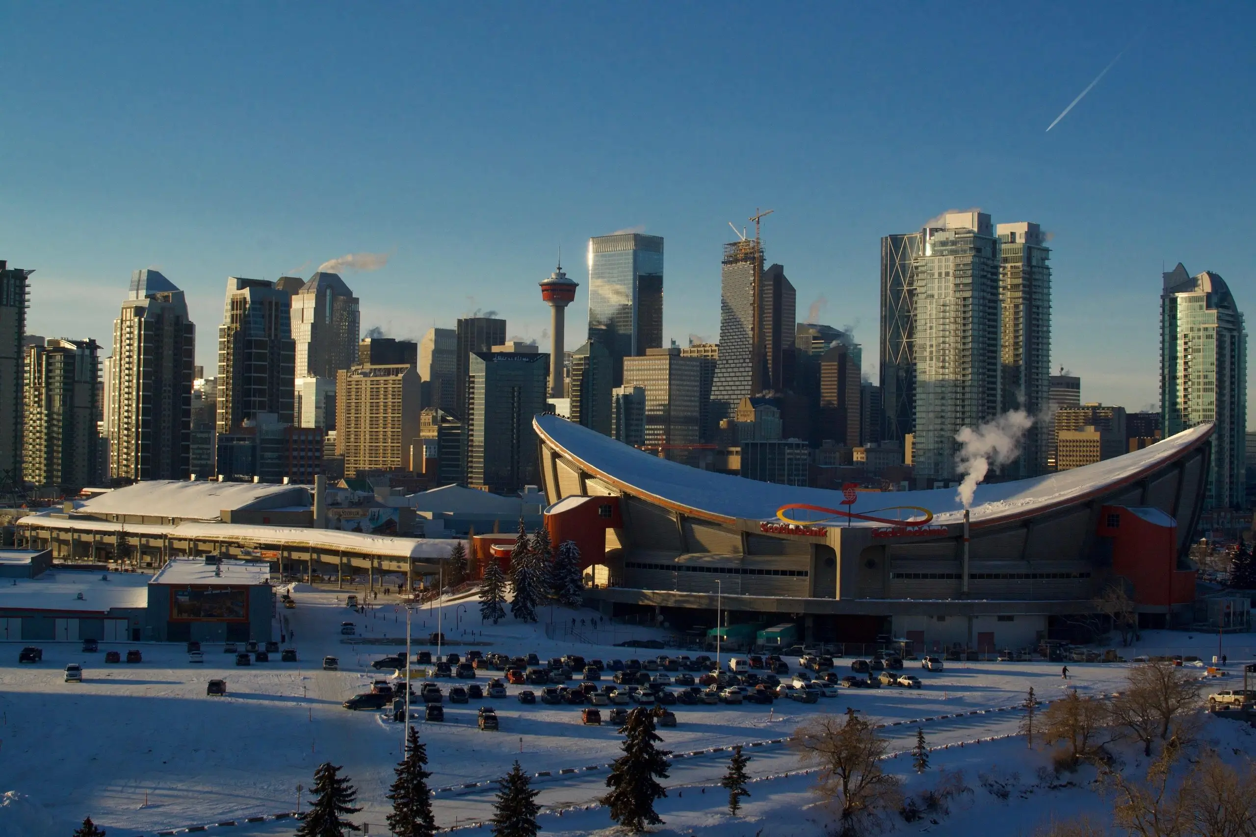 Calgary downtown winter morning