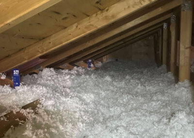 blown insulation foam in an attic